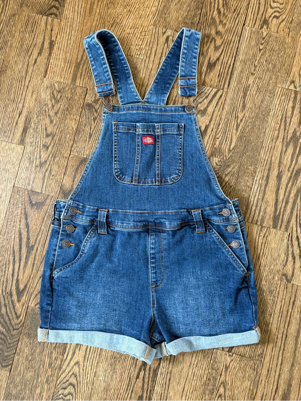 Dickies Girls Youth Denim Shorts Overalls